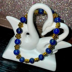 BLUE Gold Flower Bracelet